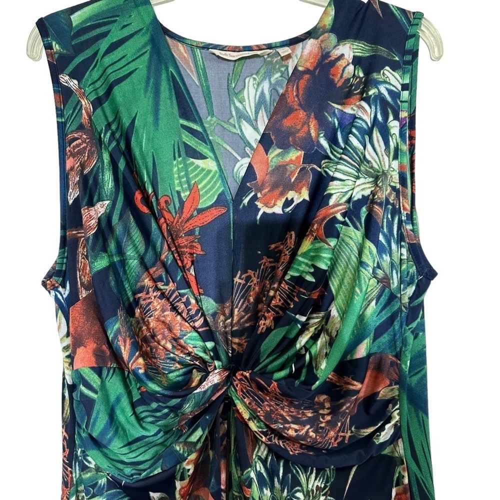 Soft Surroundings Navy Paradise Island Tropical Floral Maxi Dress - Picture 4 of 6